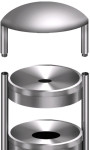 kerkmann Cendrier extérieur sur socle tec-art, rond, argent kerkmann Cendrier extérieur sur socle tec-art, rond, argent