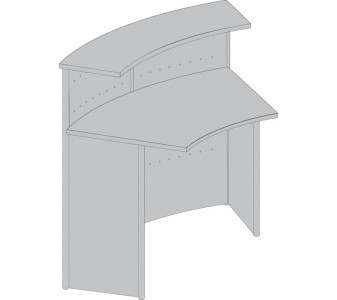 kerkmann Comptoir modulaire Genua, droit, gris argent/hêtre