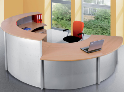kerkmann Comptoir modulaire Genua, droit, gris argent/hêtre