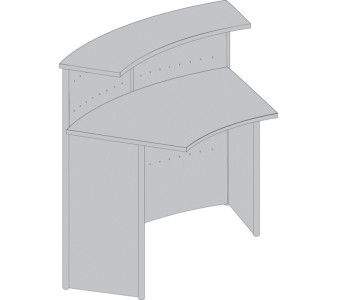 kerkmann Table modulaire Genua, 45 degrés, gris argent/hêtre