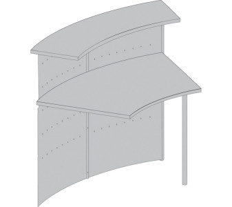 kerkmann Table modulaire Genua, 45 degrés, gris argent/hêtre