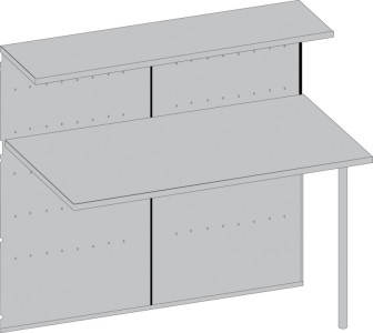 kerkmann Table modulaire Genua, 45 degrés, gris argent/hêtre