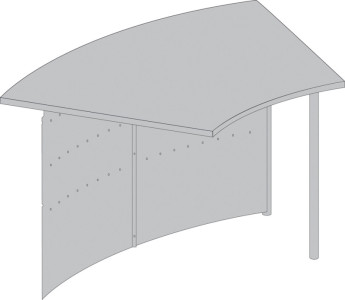 kerkmann Table modulaire Genua, 45 degrés, gris argent/hêtre