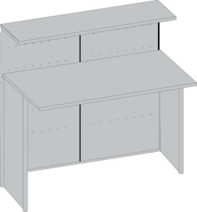 kerkmann Table modulaire Genua, 45 degrés, gris argent/hêtre