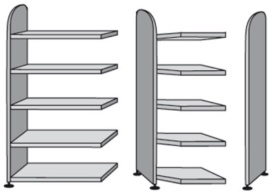 kerkmann Rayonnage Dante sans paroi arrière, (L)800 mm, gris