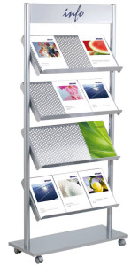 kerkmann Etagère à prospectus Rico, 12 x A4, gris argent