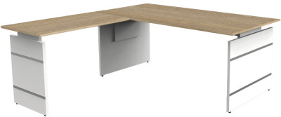 kerkmann Table annexe avec piètement panneau Form 4, blanc