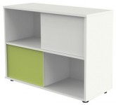 kerkmann Etagère à portes coulissantes, blanc / vert