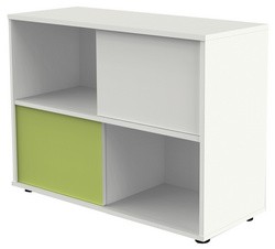 kerkmann Etagère à portes coulissantes, blanc / vert