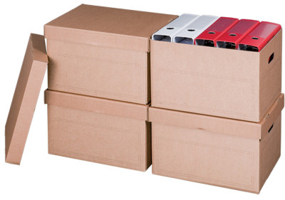 smartboxpro Boîte d'archives/transport, à couvercle, marron