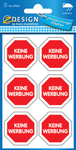 informations AVERY Zweckform étiquettes « Stop - Pas de publicité »