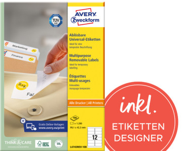 AVERY Zweckform Étiquettes multi-usages, 35,6 x 16,9 mm,
