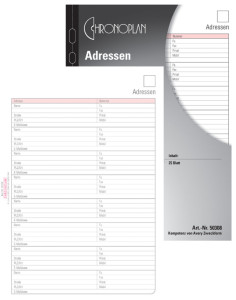 adresses Chronoplan, Midi, 80 g / m², 16 Journal