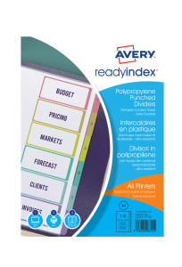 AVERY Intercalaires Readyindex, PP, 6 touches, A4