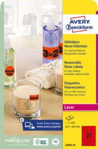 AVERY Zweckform étiquettes fluorescentes, ronde: 63,5 mm,