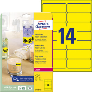 AVERY Zweckform étiquettes fluorescentes, rondes: 63,5 mm,