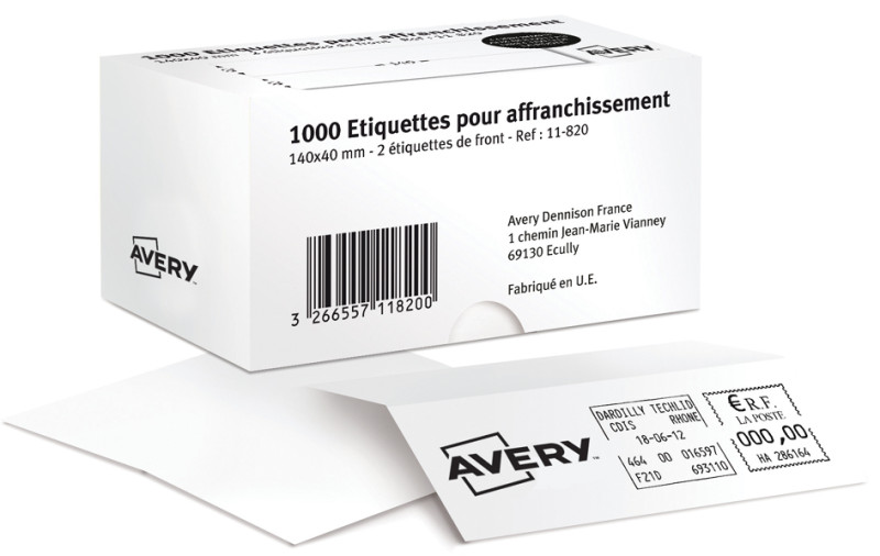 AVERY Étiquettes d'affranchissement, 140 x 40 mm, blanc