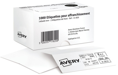 AVERY Étiquettes d'affranchissement, 175 x 45 mm, blanc