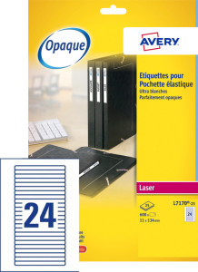 AVERY Étiquettes de classement adhésives, 134 x 11 mm, blanc