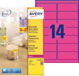 AVERY Étiquettes fluorescentes, 99,1 x 38,1 mm, jaune fluo AVERY Étiquettes fluorescentes, 99,1 x 38,1 mm, jaune fluo