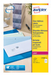 AVERY Étiquettes Adresses, 63,5 x 38,1 mm, transparent AVERY Étiquettes Adresses, 63,5 x 38,1 mm, transparent