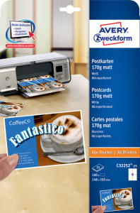 AVERY Zweckform Cartes postales 170 g/m2, (L)148 x (H) 105mm