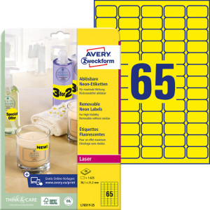 AVERY Zweckform Etiquettes fluorescent, 63,5 x 29,6 mm,rouge