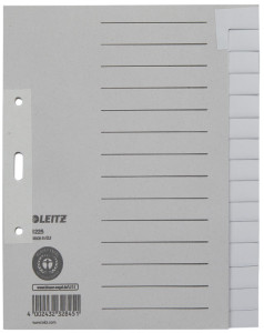 LEITZ intercalaire en papier naturel, blanc, A5, 15 touches,