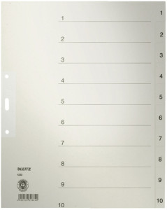 LEITZ intercalaire en papier naturel, numéroté, format A4,