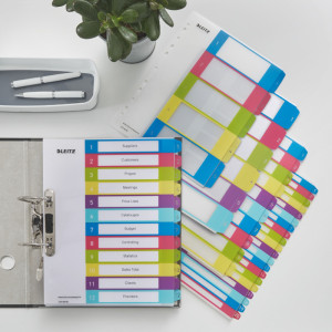 LEITZ Intercalaire en plastique WOW, numéroté, A4, 1-12