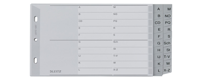 LEITZ Intercalaire en plastique, A-Z, A5, PP, 20 touches,