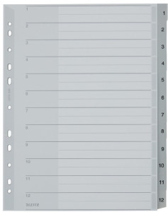 LEITZ intercalaire en plastique, numéroté, format A4 extra
