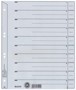 LEITZ intercalaires, format A4 extra large, en carton solide