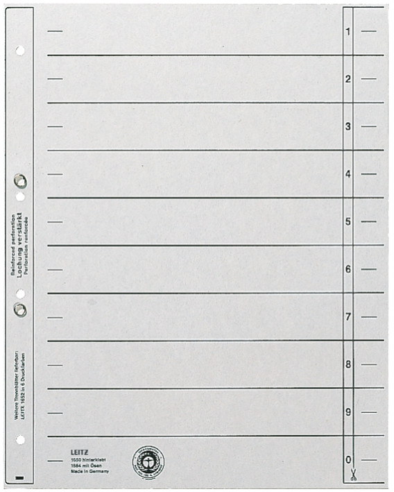 Intercalaires, format A5, carton solide 200g/m2, gris sur