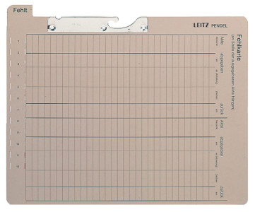 LEITZ pendule carte incorrecte avec onglet « Missing », gris