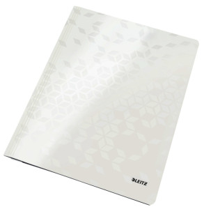 LEITZ Chemise à lamelle WOW, format A4, en carton, blanc