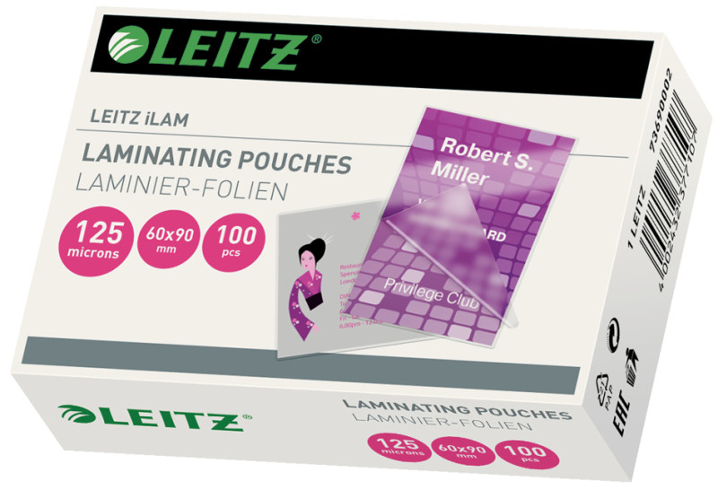 LEITZ pochette de plastification, 54 x 86 mm,