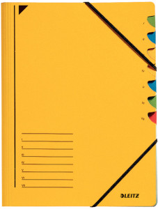 LEITZ chemise trieur, format A4, 7 compartiments, jaune