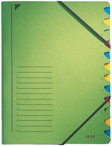 LEITZ chemise trieur, format A4, 7 compartiments, vert