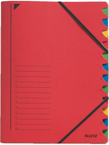 LEITZ chemise trieur, format A4, carton, 12 compartiments