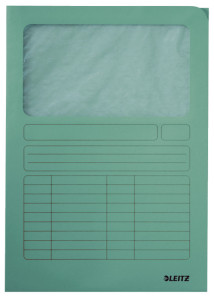 LEITZ Chemise à fenêtre, format A4, carton, vert clair,