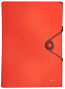LEITZ solution solide, A4, PP, 6 compartiments, rouge vif