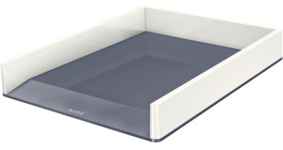LEITZ Corbeille de courrier WOW Duo Colour, format A4, blanc