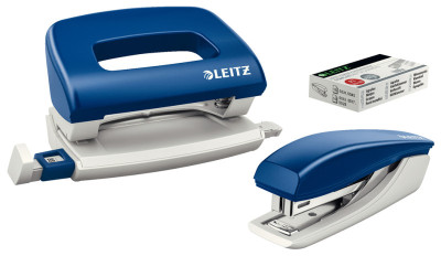 LEITZ Kit agrafeuse et perforateur, bleu