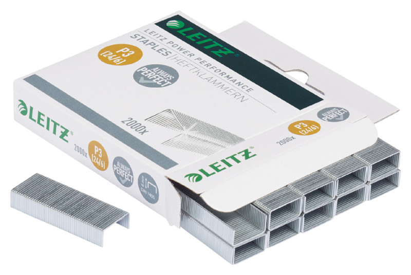 LEITZ Agrafes 24/ 6 Power Performance P3, argent