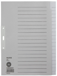 LEITZ Intercalaire en papier naturel, blanc, A4, 20 touches,