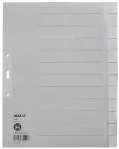 LEITZ Intercalaire en papier naturel, blanc, A4, 20 touches,