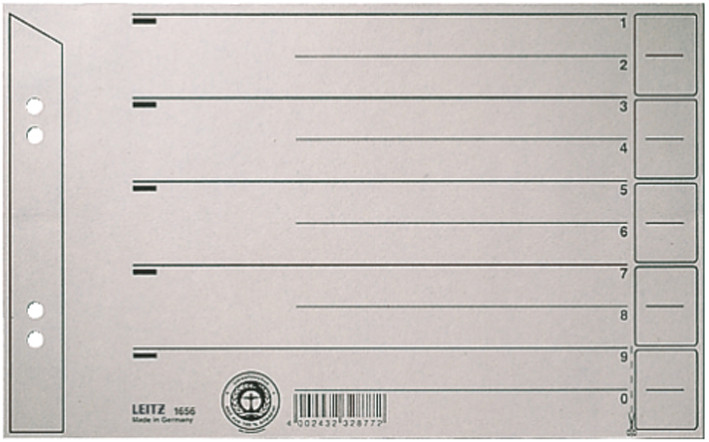 LEITZ intercalaires, format A4, en carton solide 200 g/m2,