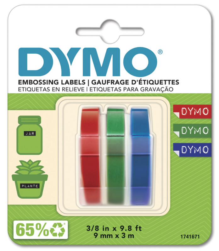 DYMO ruban d'estampage, 9 mm de large, 3 m de long ,assorti