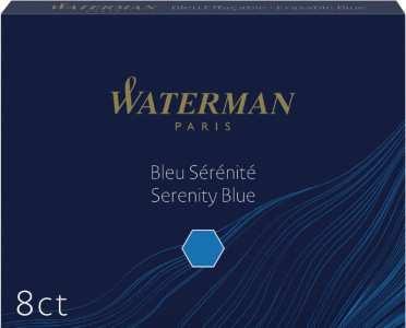 WATERMAN Cartouches d'encre longues bleu, effaçable, blister